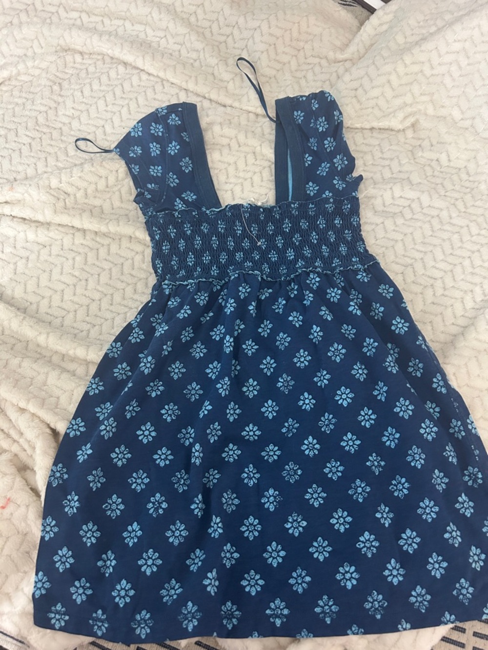Aeropostale Navy and Light Blue Floral Sundress